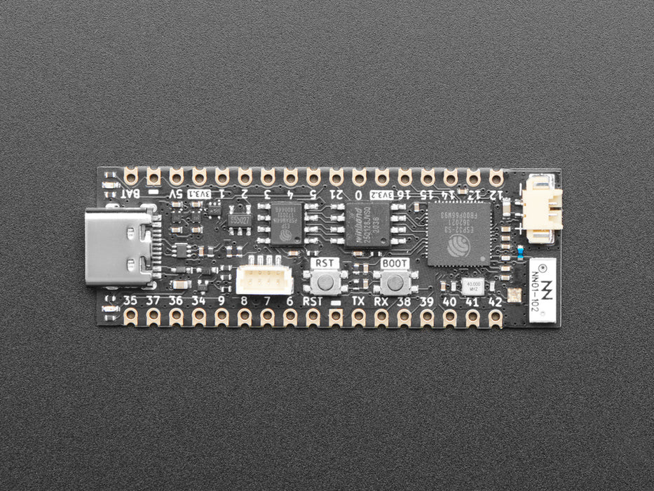 Angled shot of long skinny microcontroller.