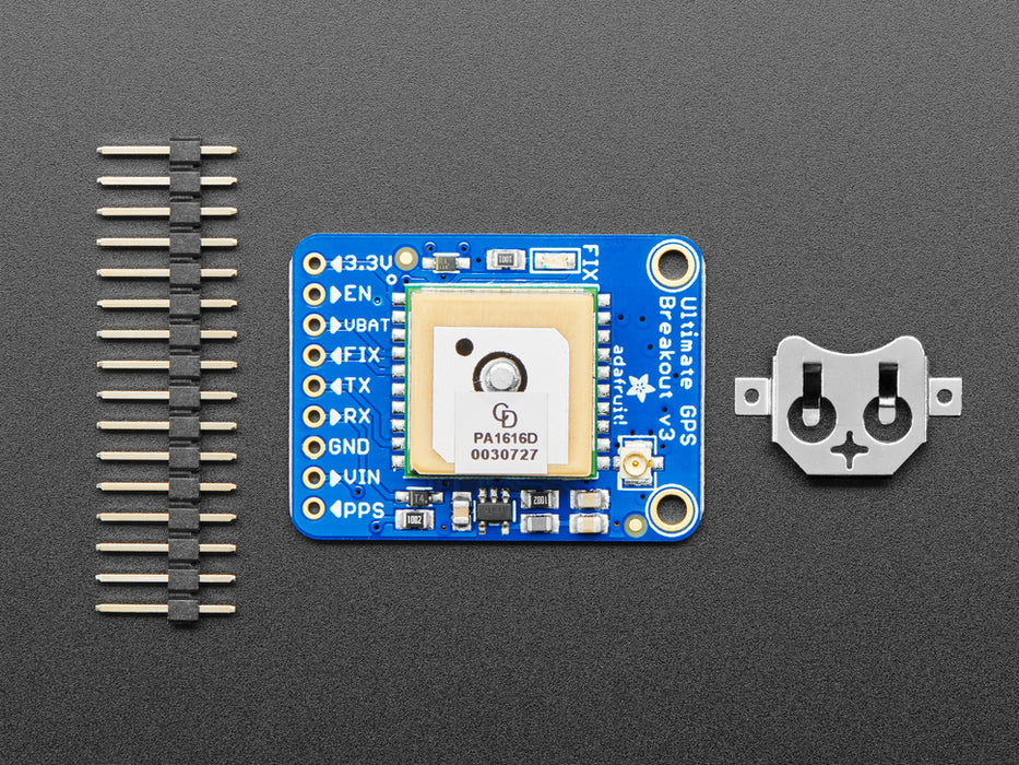 Angled shot of GPS breakout board.