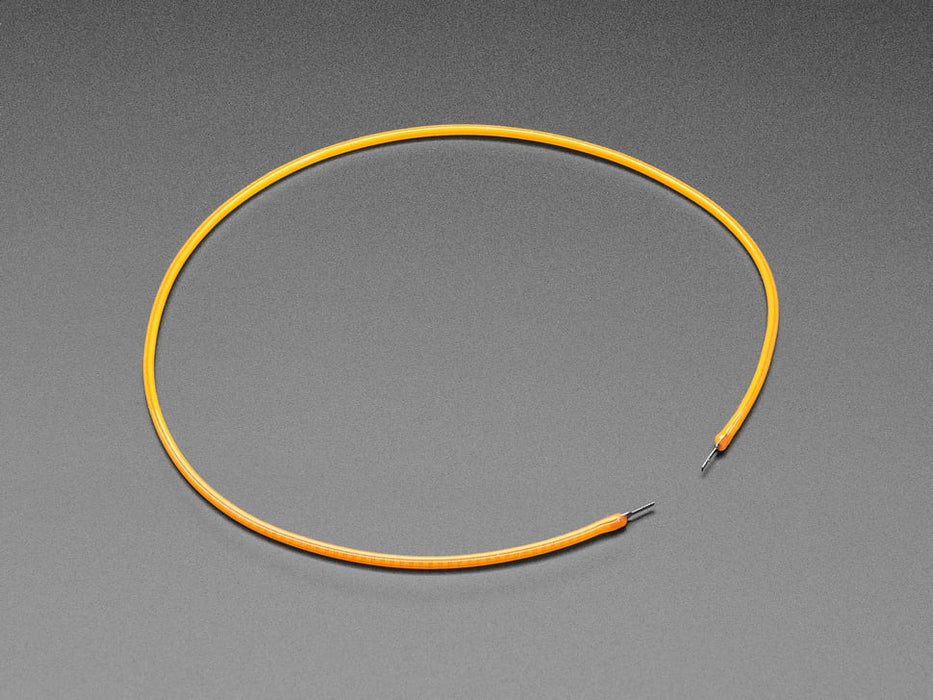 Video of a pair of white hands coiling and playing with a 300mm long green pink filament.