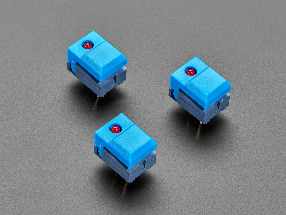 Step Switch with LED - Three Pack of Blue Plastic with Red LED PB86-A1 ...