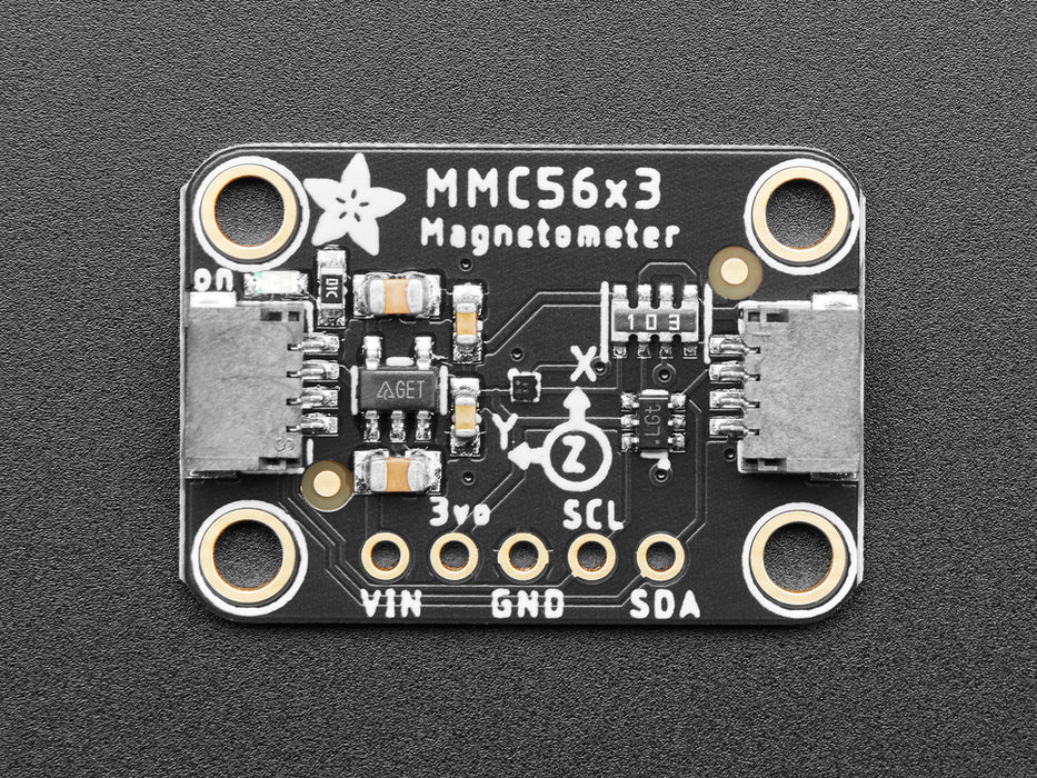 Angled shot of magnetometer breakout.