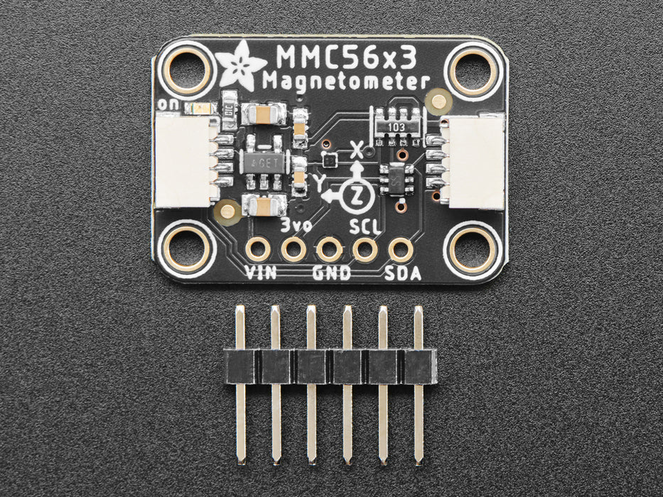 Angled shot of magnetometer breakout.