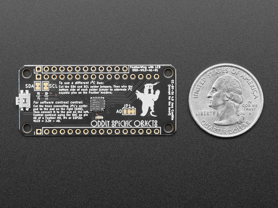 Overhead video of an assembled monochrome LCD screen breakout displaying the time 11:43 A.M.
