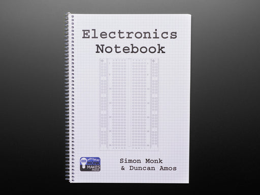 Angled shot of electronics notebook.