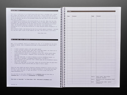 Angled shot of electronics notebook.