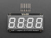 Red 7-segment clock display soldered to backpack with all segments lit