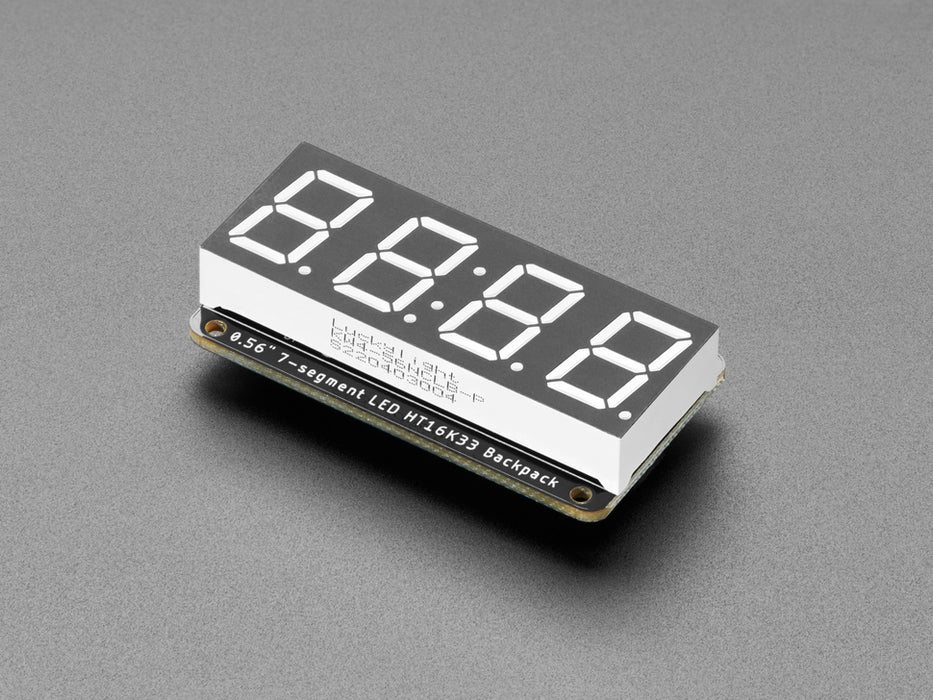 Overhead video of Adafruit 0.56" 4-Digit 7-Segment Display w/ I2C Backpack - Blue