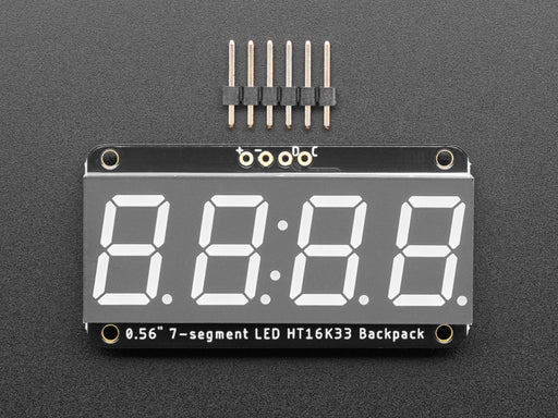 Overhead video of Adafruit 0.56" 4-Digit 7-Segment Display w/ I2C Backpack - Blue