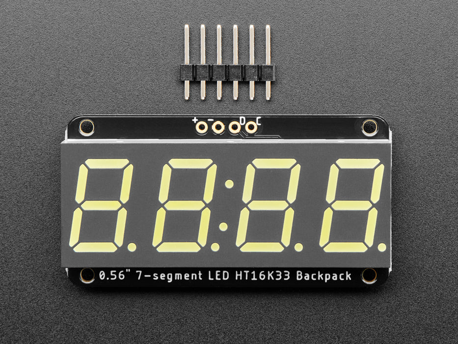 Overhead video of powered-on 7-segment display with white LEDs cycling through 4-digit numbers.