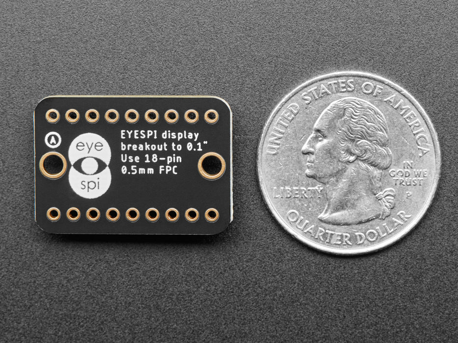 Overhead video of a 1.9" TFT display connected via 18-pin FPC ribbon cable to a square-shaped microcontroller on a breadboard. The TFT plays an animated boot-up demo.