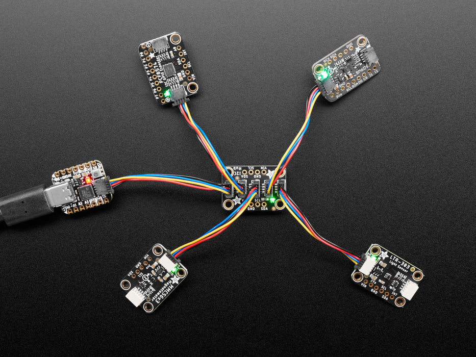 Angled shot of STEMMA QT breakout board.