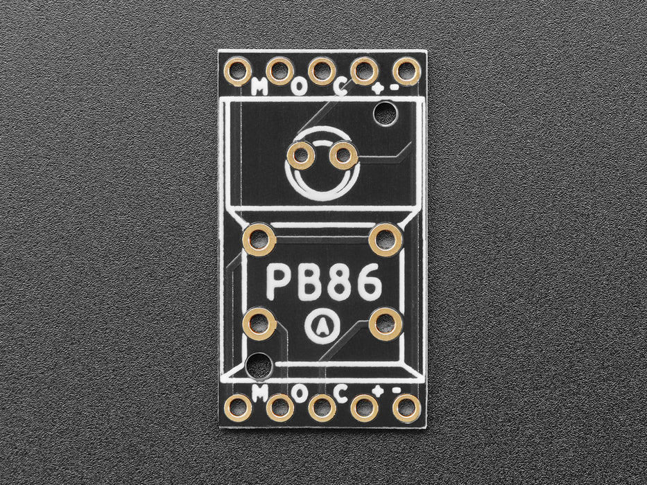 Overhead shot of PCB panel contain two rows of five step-switch breakouts.