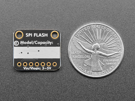 Angled shot of SPI Flash memory breakout board.