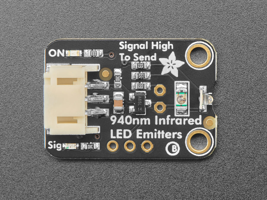 Angled shot of LED emitter breakout board.