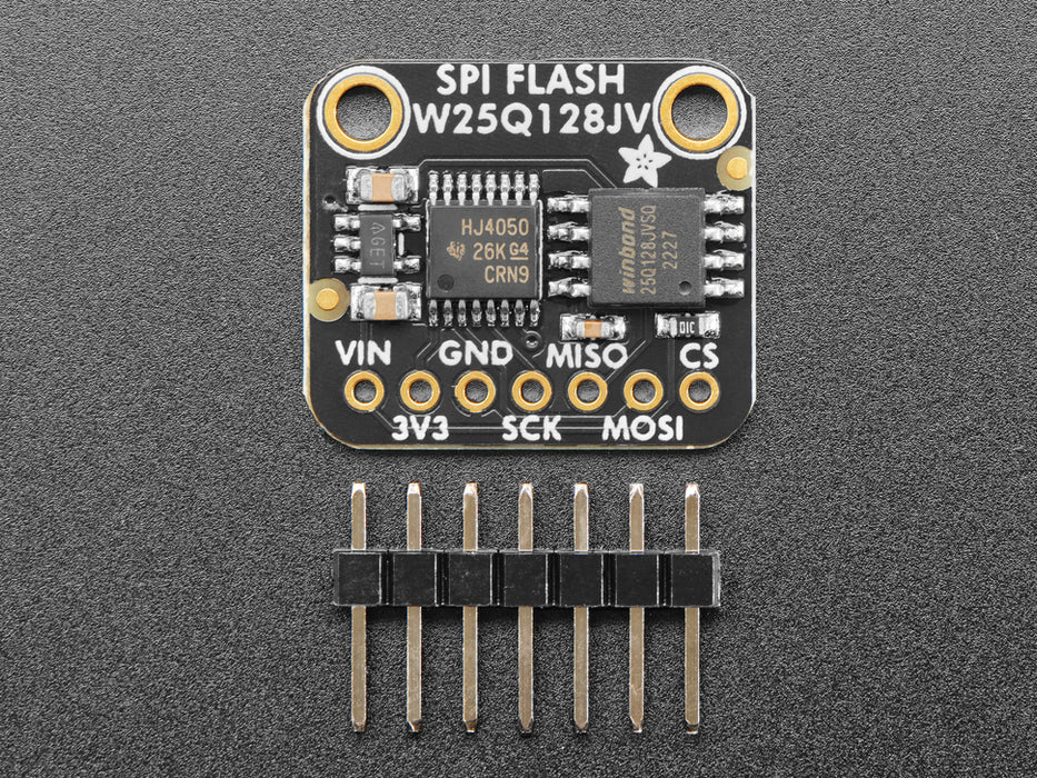 Angled shot of SPI flash board.