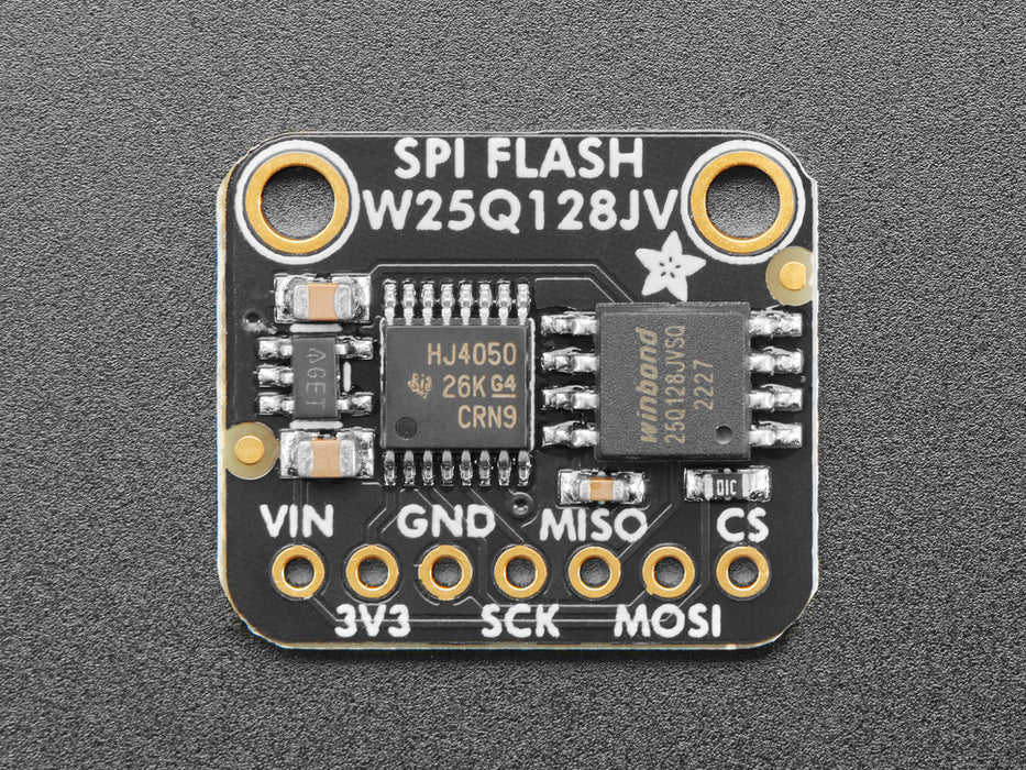 Angled shot of SPI flash board.