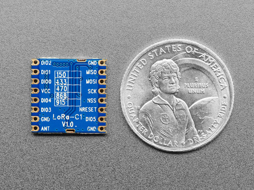 Angled shot of LoRa radio module.