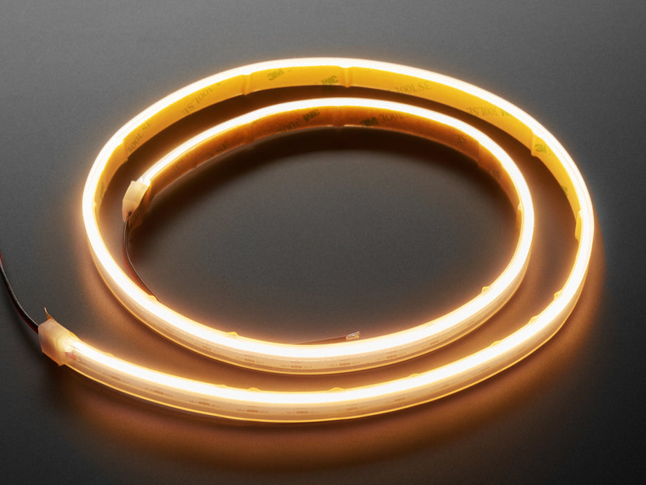 Video of 1 meter long warm white LED strip lit up.