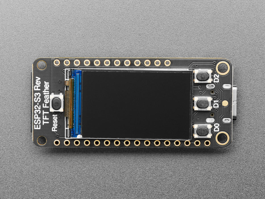 Video of a rectangular microcontroller with a TFT display. A pink manicured finger presses each of the tactile buttons, which are recognized on the TFT display.