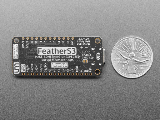 Angled shot of long black rectangular microcontroller.