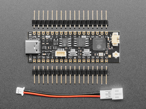 Angled shot of long skinny black microcontroller.