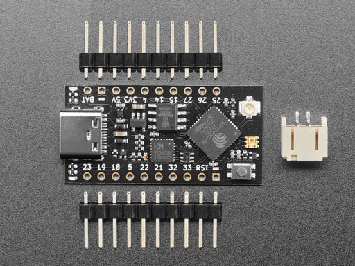 Angled shot of short black microcontroller.