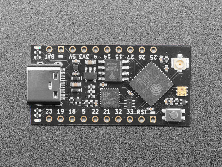 Angled shot of short black microcontroller.