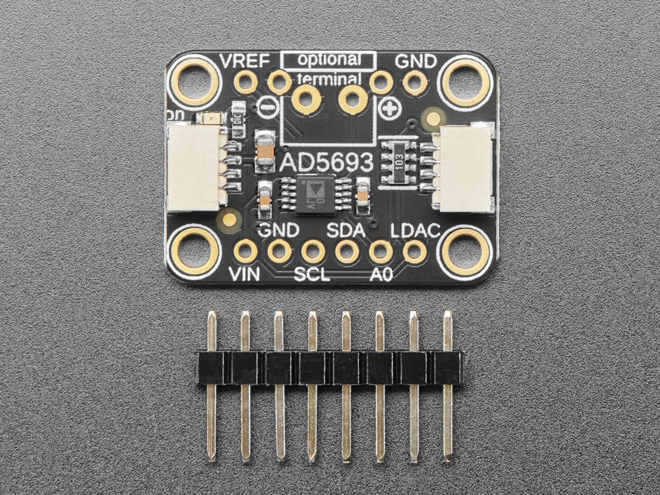 Angled shot of DAC breakout board.