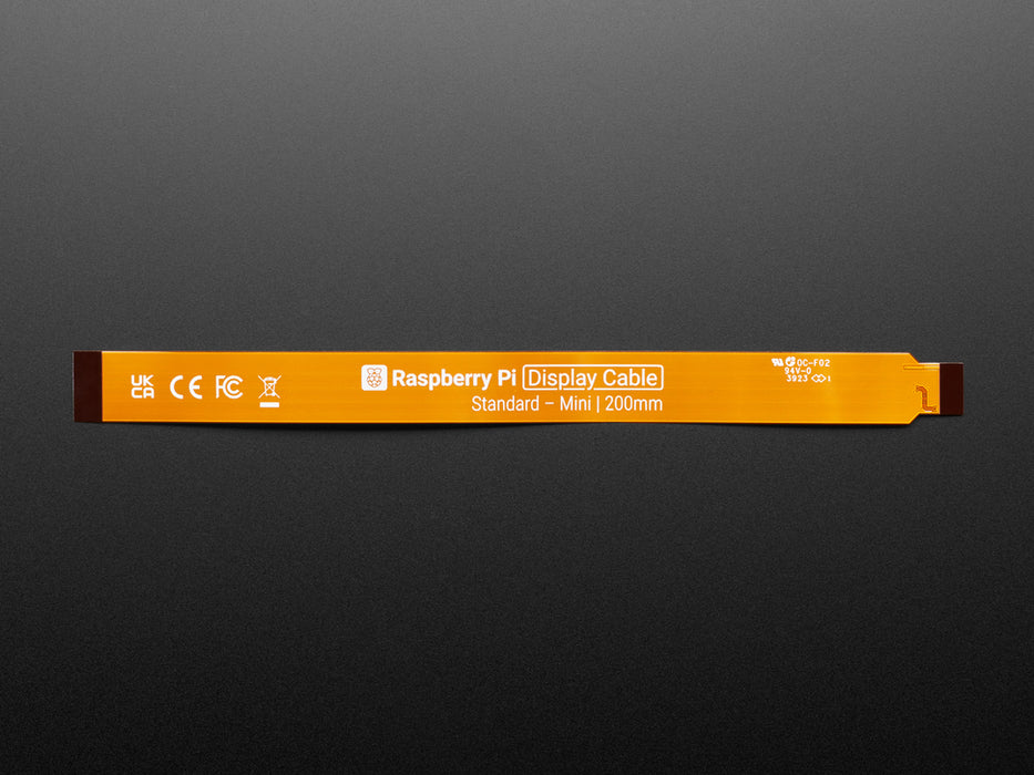 Close-up of FPC ribbon cable connecting a Raspberry Pi to a 7" touchscreen.