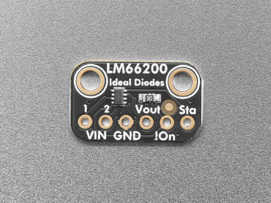 Angled shot of small buck converter breakout.