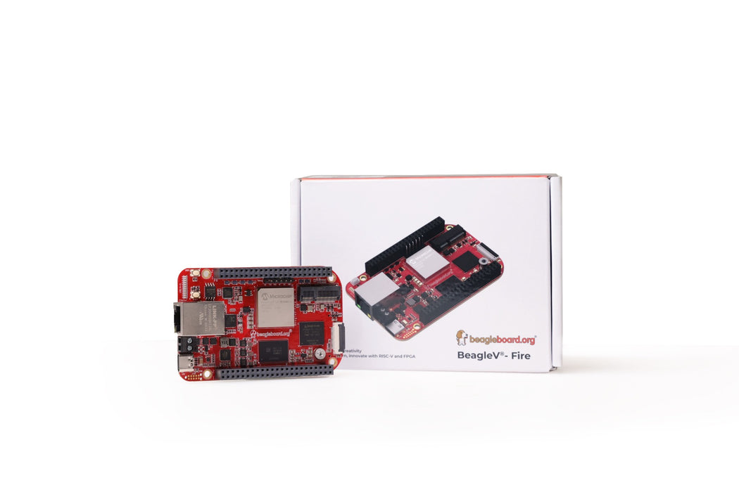 BeagleV - Fire - RISC-V, FPGA fabric, 2GB 16GB, 1x Gigabit Ethernet, 1x M.2 Key E, 1x CSI, 1x microSD card slot, 2* 46 pins BeagleBone Header, 12x user LEDs