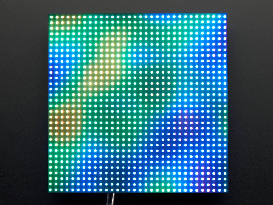 Powered 32x32 RGB LED Matrix Panel - 4mm Pitch. Matrix emits blue-green LEDs.