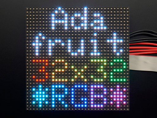 Powered 32x32 RGB LED Matrix Panel - 4mm Pitch. Matrix emits blue-green LEDs.