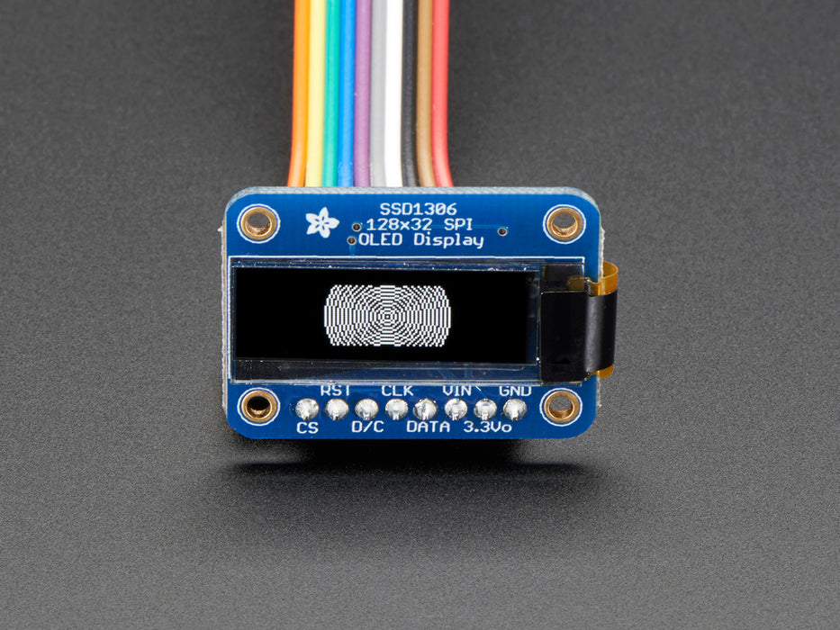 Monochrome 0.91" SPI OLED module with white text