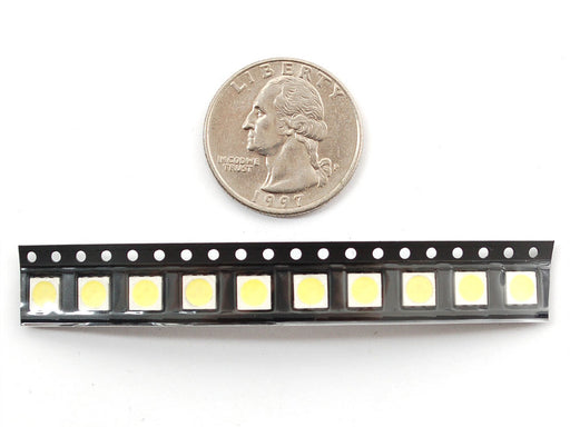 Single square white SMT LED, top shot