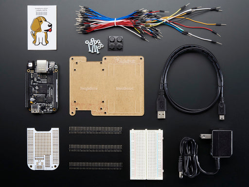 Adafruit Beagle Bone Black Starter Pack with dev board, proto cape, sticker, wires, breadboard and more