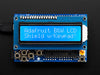 LCD Shield Kit w/ 16x2 Character Display. Display reads : Adafruit B&W LCD Shield w/Keypad!