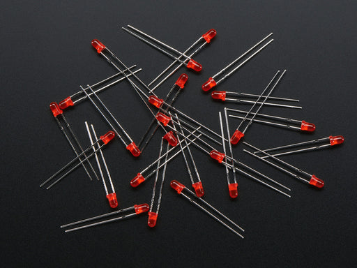 Single LED lit up red - 3mm.