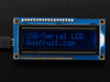 USB + Serial Backpack Kit with 16x2 RGB backlight negative LCD - RGB on Black.