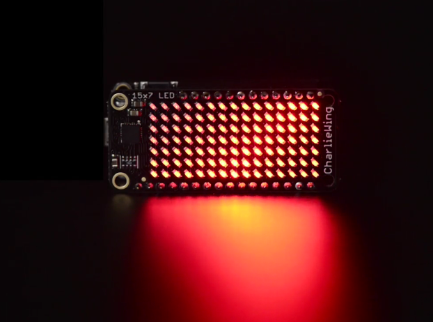 Adafruit 15x7 CharliePlex LED Matrix Display FeatherWing - Red — Robot ...