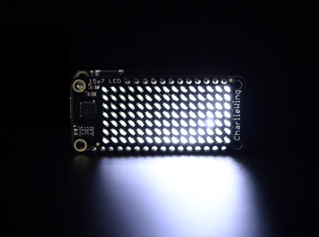 Adafruit 15x7 CharliePlex LED Matrix FeatherWing - Cool White — Robot Italy
