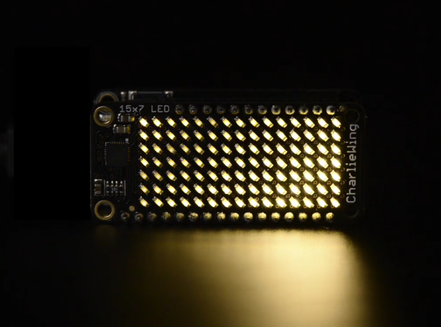 Adafruit 15x7 CharliePlex LED Matrix FeatherWing - Warm White — Robot Italy