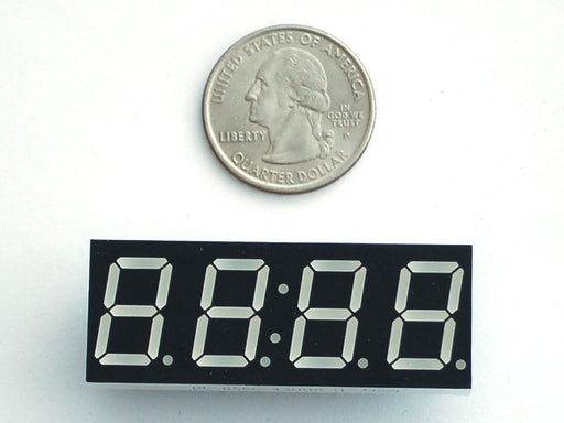 Red 7-segment clock display with all segments lit