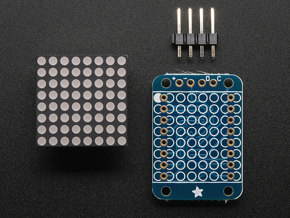 Adafruit Mini 8x8 LED matrix w/I2C Backpack- Yellow.