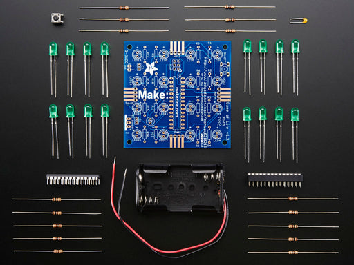 Assembled and lit Conway's Game of Life Kit