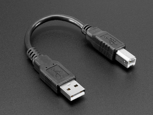 Short USB cable with Type A and Type B ends