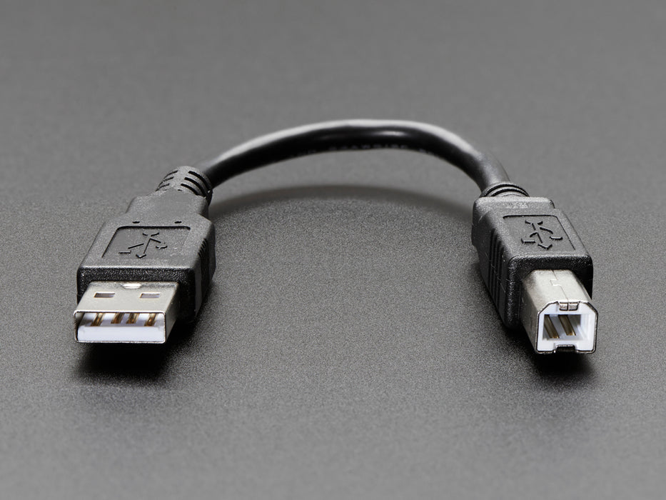 Short USB cable with Type A and Type B ends