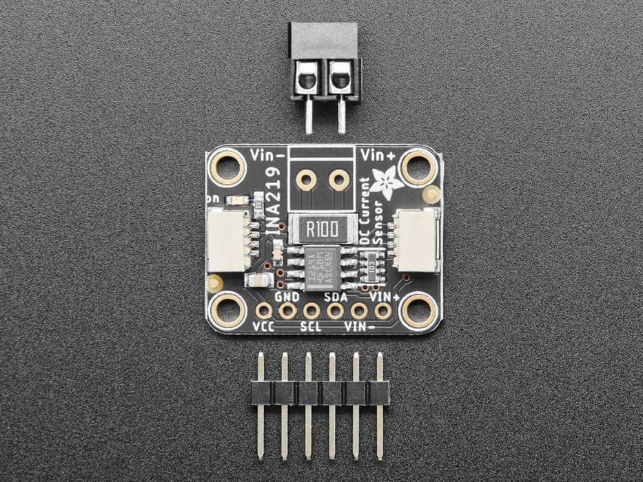 Angled shot of black square breakout board.