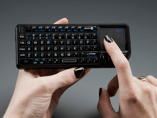 Miniature Wireless USB Keyboard with Touchpad, keyboard in use