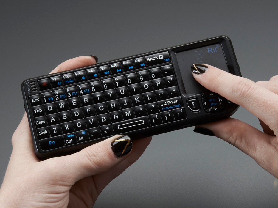 Miniature Wireless USB Keyboard with Touchpad, keyboard in use